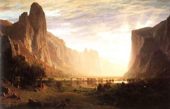Albert Bierstadt : Looking Down the Yosemite Valley, California